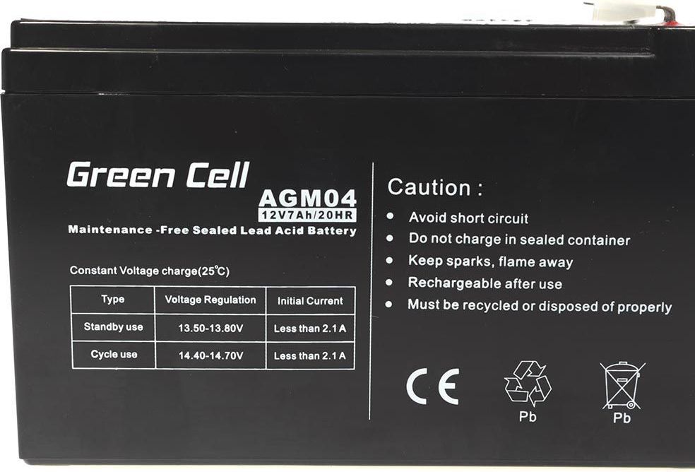 Bateri Green Cell AGM 12V 7Ah (AGM04)