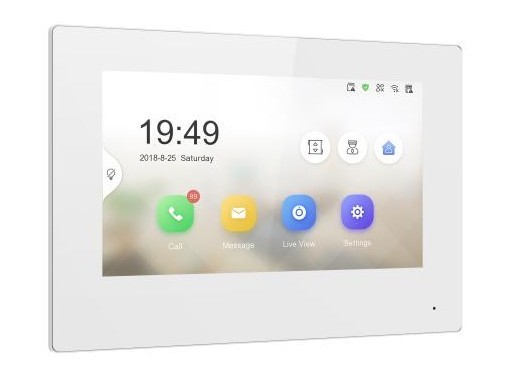 Monitor interfonik Hikvision DS-KH6320-LE1, 7", IP TCP/IP, PoE, i bardhë