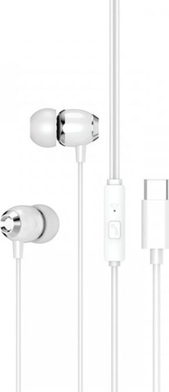 Kufje me kabllo XO EP25, USB C, in ear, të bardha