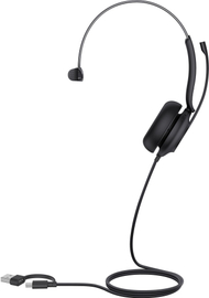 Kufje me mikrofon Yealink UH35 Monaural Teams, USB C dhe USB A, zë monaural, e zezë