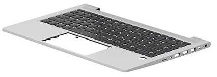 Tastierë laptopi HP N03223-B31, pjesë origjinale, me kornizë, argjendtë me tasta të zeza