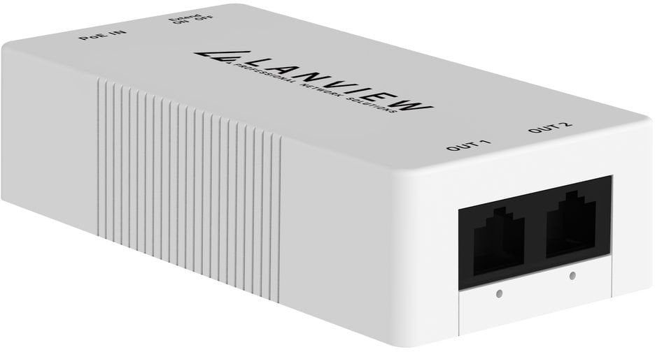 POE Extender Lanview 100Mb, zgjatje rrjeti Ethernet, gri