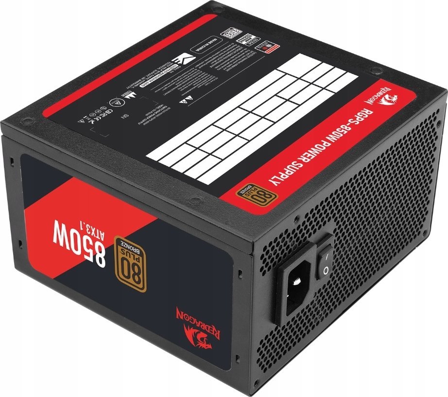Furnizues energjie PC Redragon GC-PS030, 850W, 80 Plus Bronze, ATX 3.1, i zi