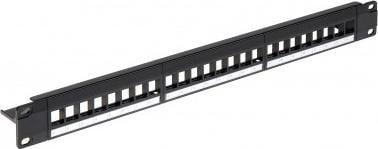 Панел пач Кистон PP-24/FX/C1, 24 порти, за рек, црн