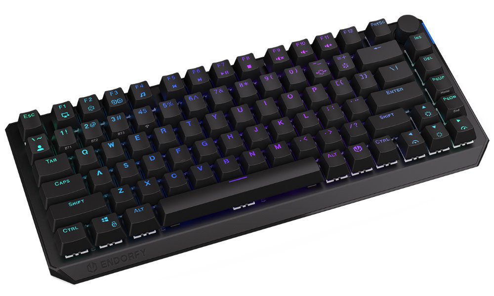 Tastierë Endorfy Thock, 75%, Kailh Box Black, Wireless, e zezë