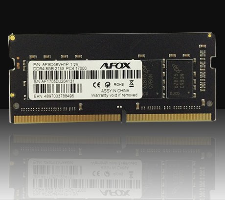 Memorie RAM Afox, 8GB, DDR4, 3200MHz, SODIMM, e zezë