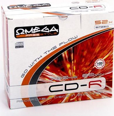 Disk CD R Omega 700MB, 52x, paketim slim 10 copë