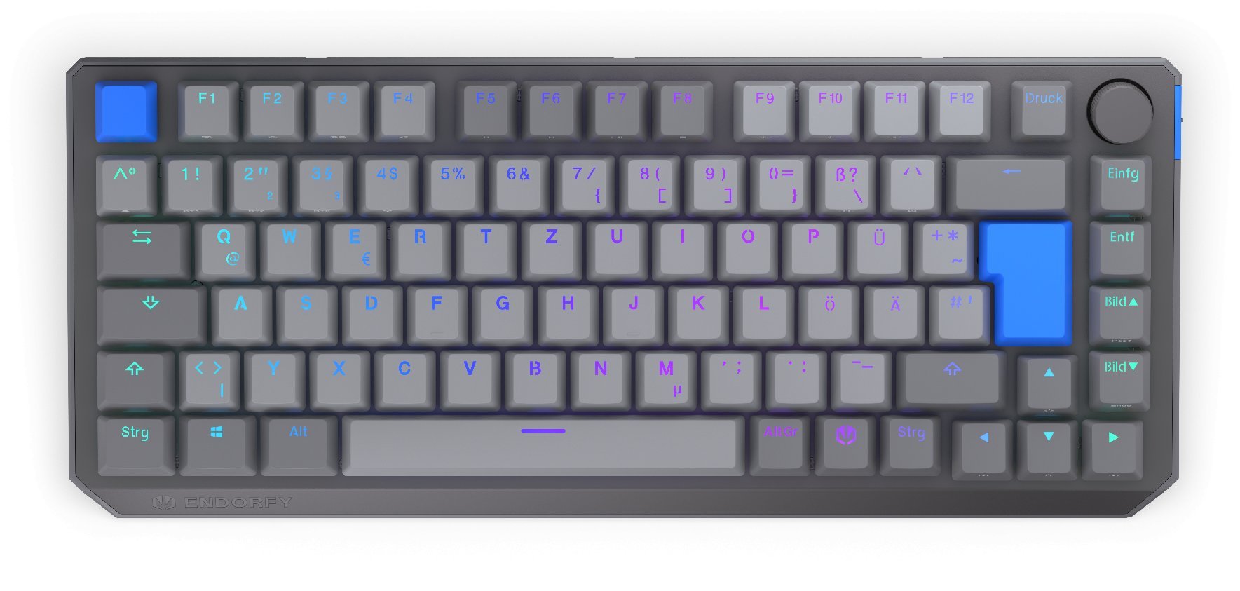 Tastierë gaming Endorfy Thock V2 75% Wireless, mekanike, me ndriçim RGB, e zezë