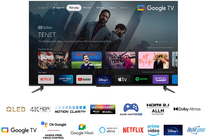 Televizor TCL 50C645, 50" (126cm), 4K UHD, titan