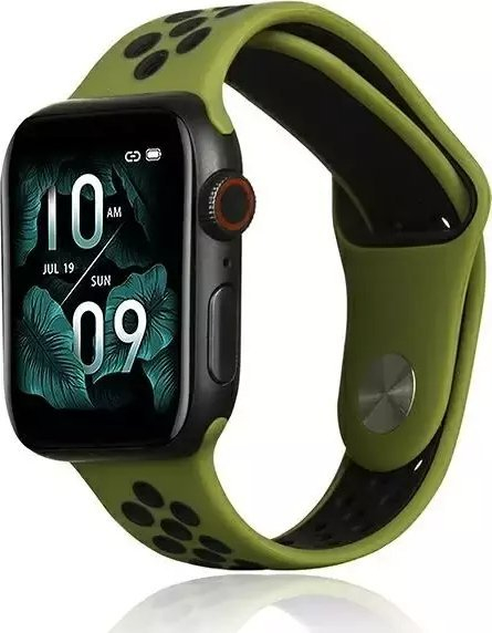 Rrip dore Beline Sport Silicone për Apple Watch 42 44 45 49mm, silikon, jeshile e zezë