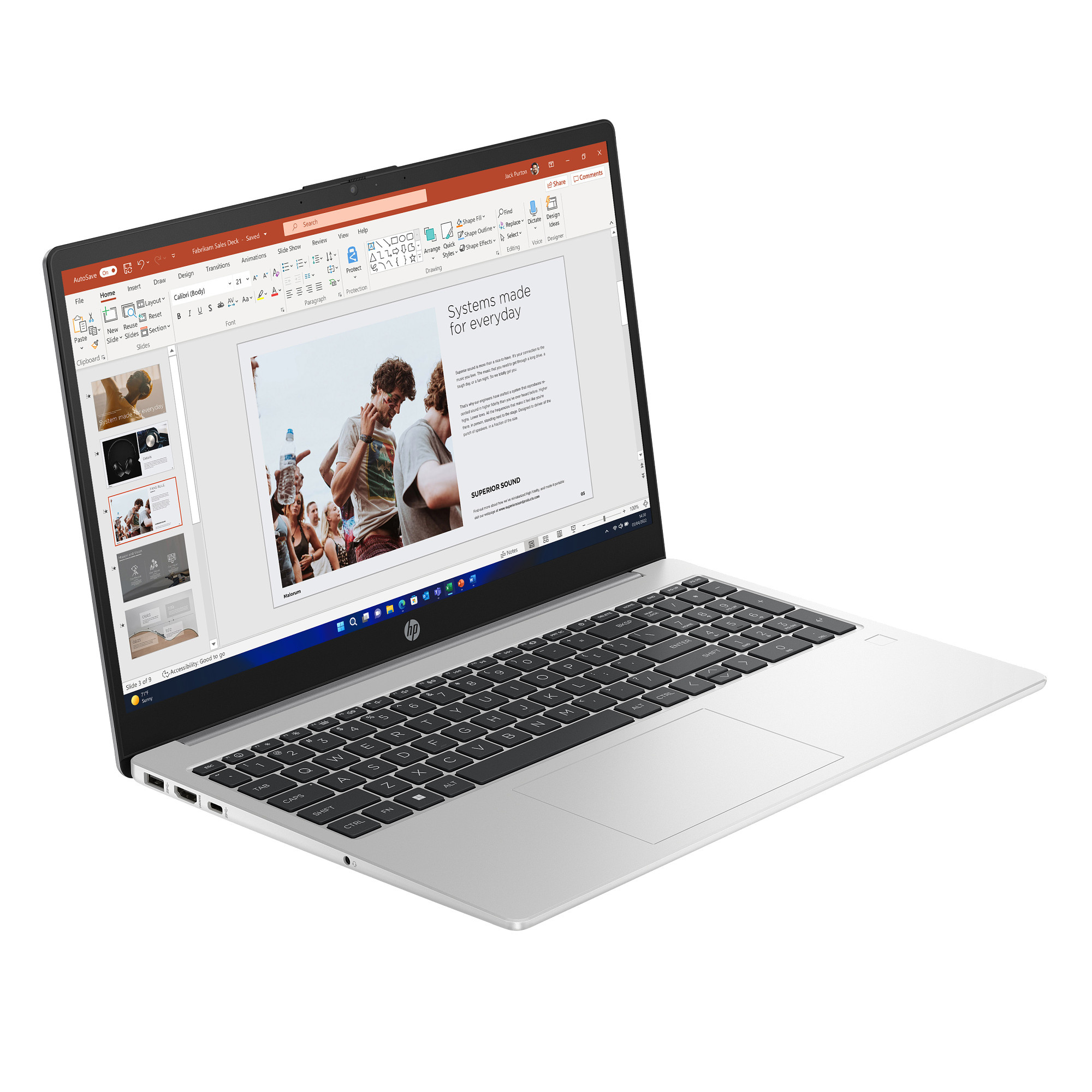 Laptop HP NTB 250R G10 C3-100U, 15.6", Intel Core i3, 2x8GB, 512GB, i argjendtë