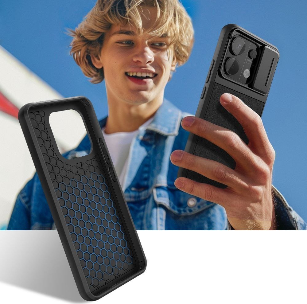 Kllëf telefoni Tech-Protect Velar Cam+ për Redmi Note 13 Pro 5G Poco X6 5G, mat, i zi