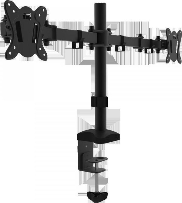 Mbajtëse Cabletech për 2 monitorë UDT-C024 13-27 ", e zezë