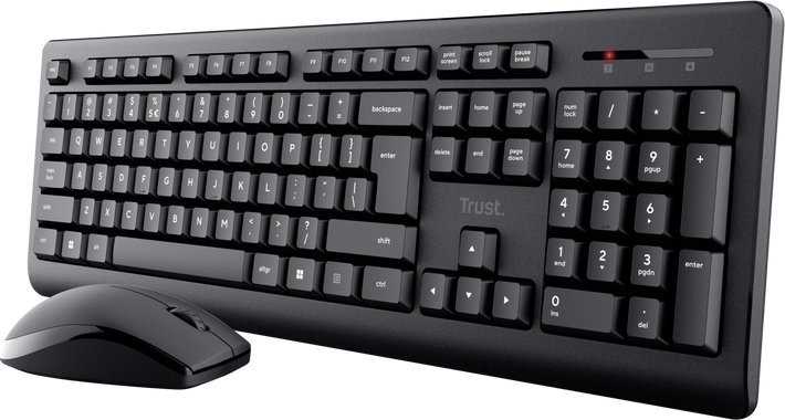 Set tastierë dhe maus Trust Primo, wireless RF, US QWERTY, i zi
