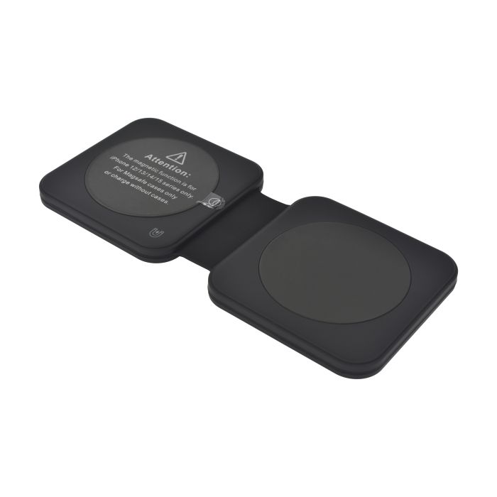 Dviced 2-in-1 Foldable Magnetic Wireless Charger, Black