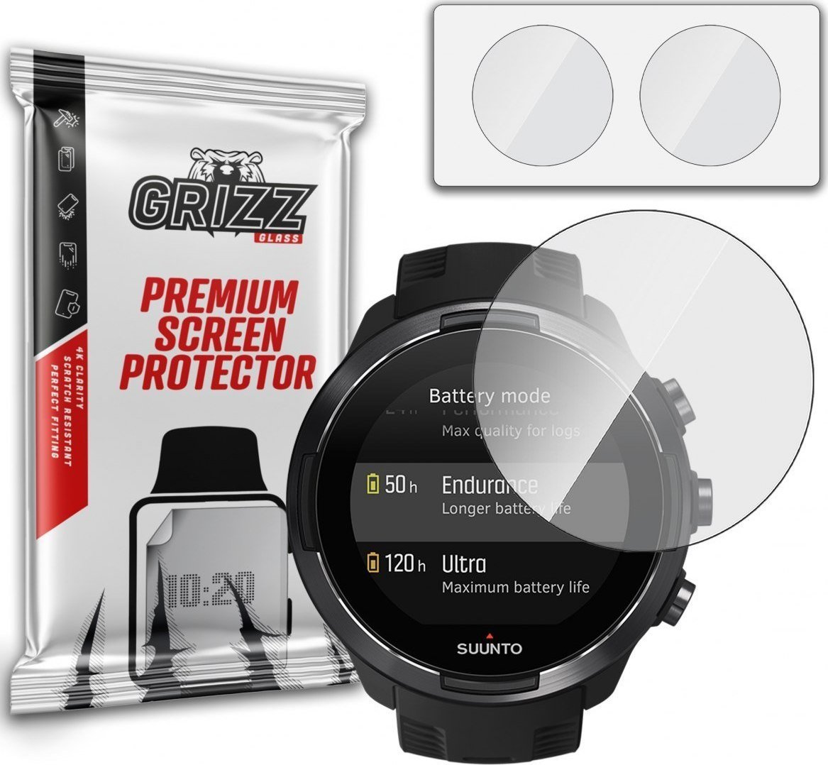 Xham mbrojtës hibrid GrizzGlass për Suunto 9 Baro, set 2 copë, transparent