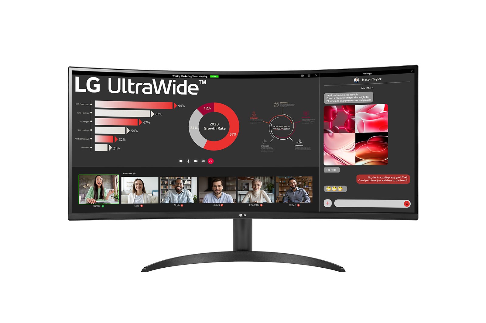 Monitor LG 34WR50QC-B, 34", 3440 x 1440, UltraWide Quad HD, 100 Hz, i zi