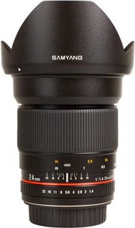 Lentë Samyang 24mm F1.4, manual focus, për Nikon AE, e zezë