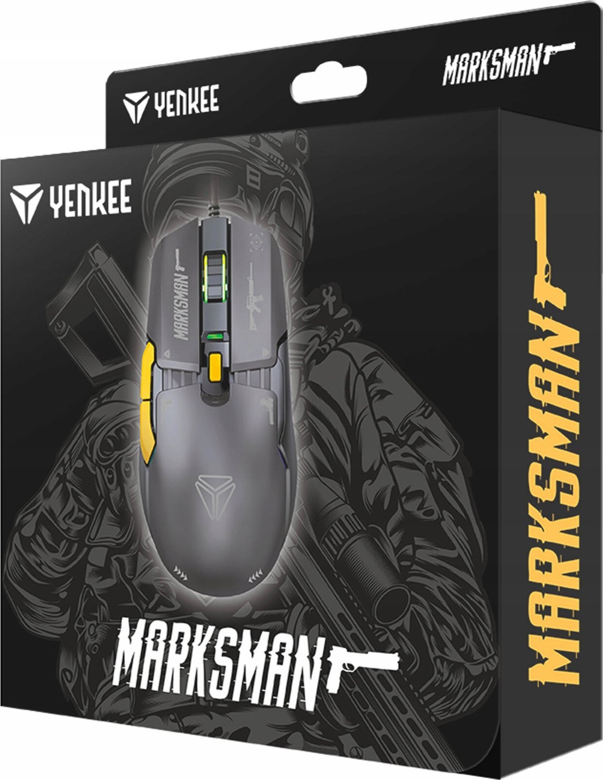 Maus gaming Yenkee YMS 3600BK Marksman, 12400 DPI, RGB, me kabllo, i zi