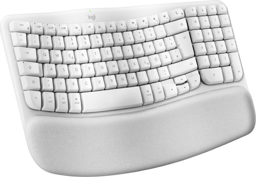 Tastierë Logitech Wave Keys for Mac, ergonomike, Bluetooth, e bardhë