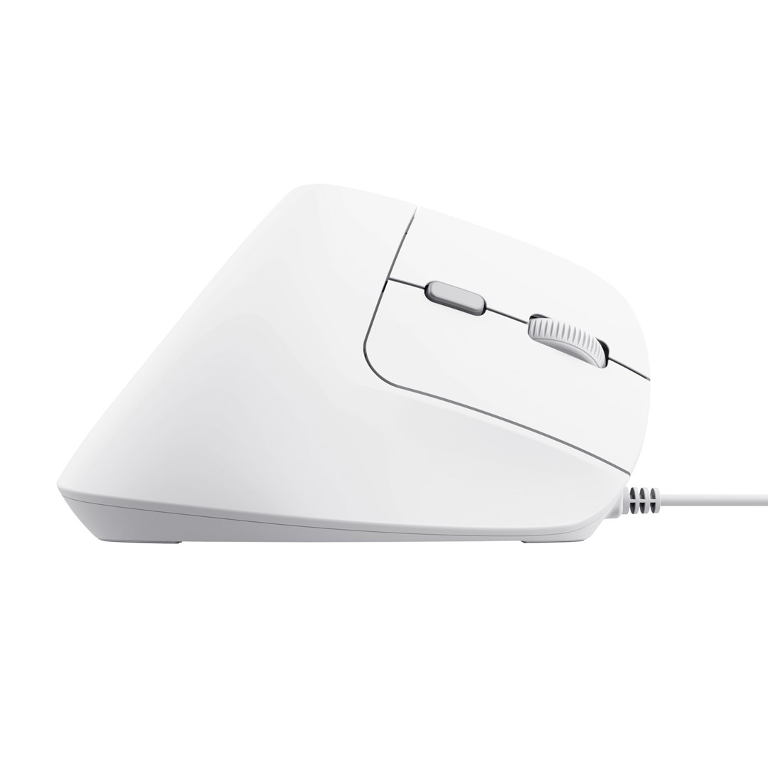 Maus ergonomik Trust Bayo II, me kabllo, 2400 DPI, i bardhë
