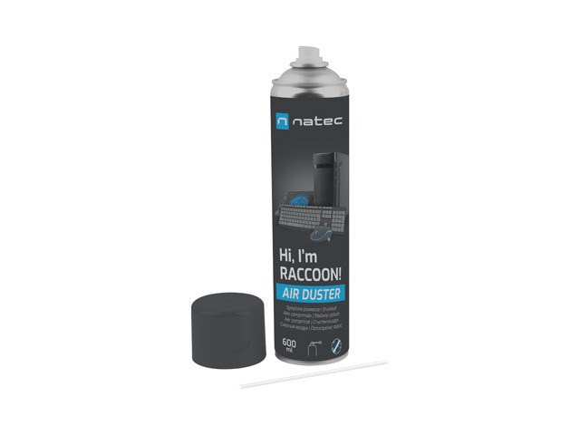 Ajër i kompresuar Natec Raccoon Air, 600ml, për pastrim pajisjesh elektronike