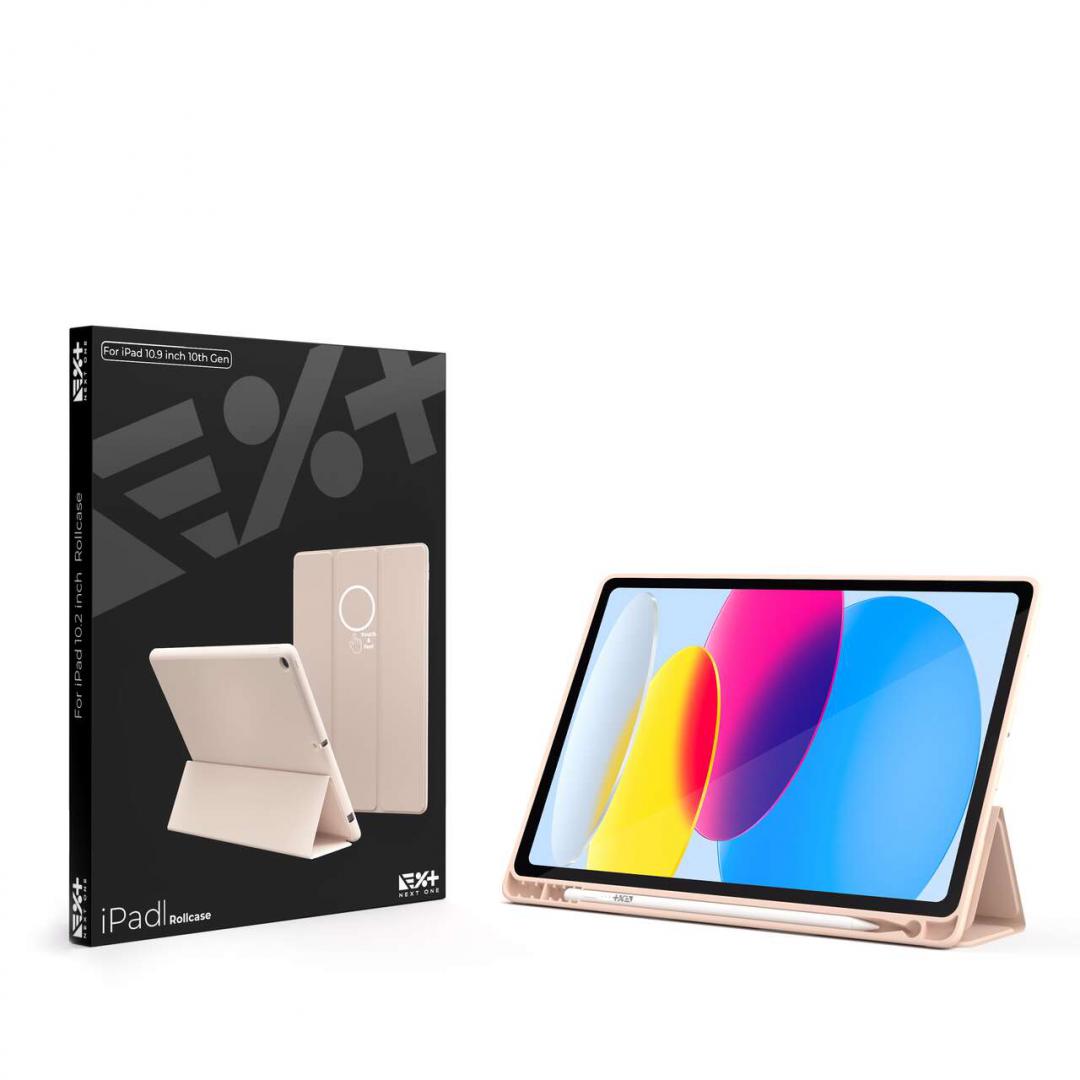 Këllëf tabletë NEXT ONE Rollcase për iPad 10th Generation 10.9", me mbajtëse për Apple Pencil, i zi