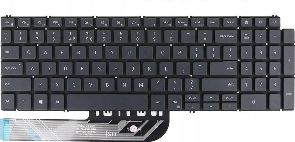 Tastierë për laptop Dell M18NSC-UBS, KYBD, 80, US-INTL, e zezë