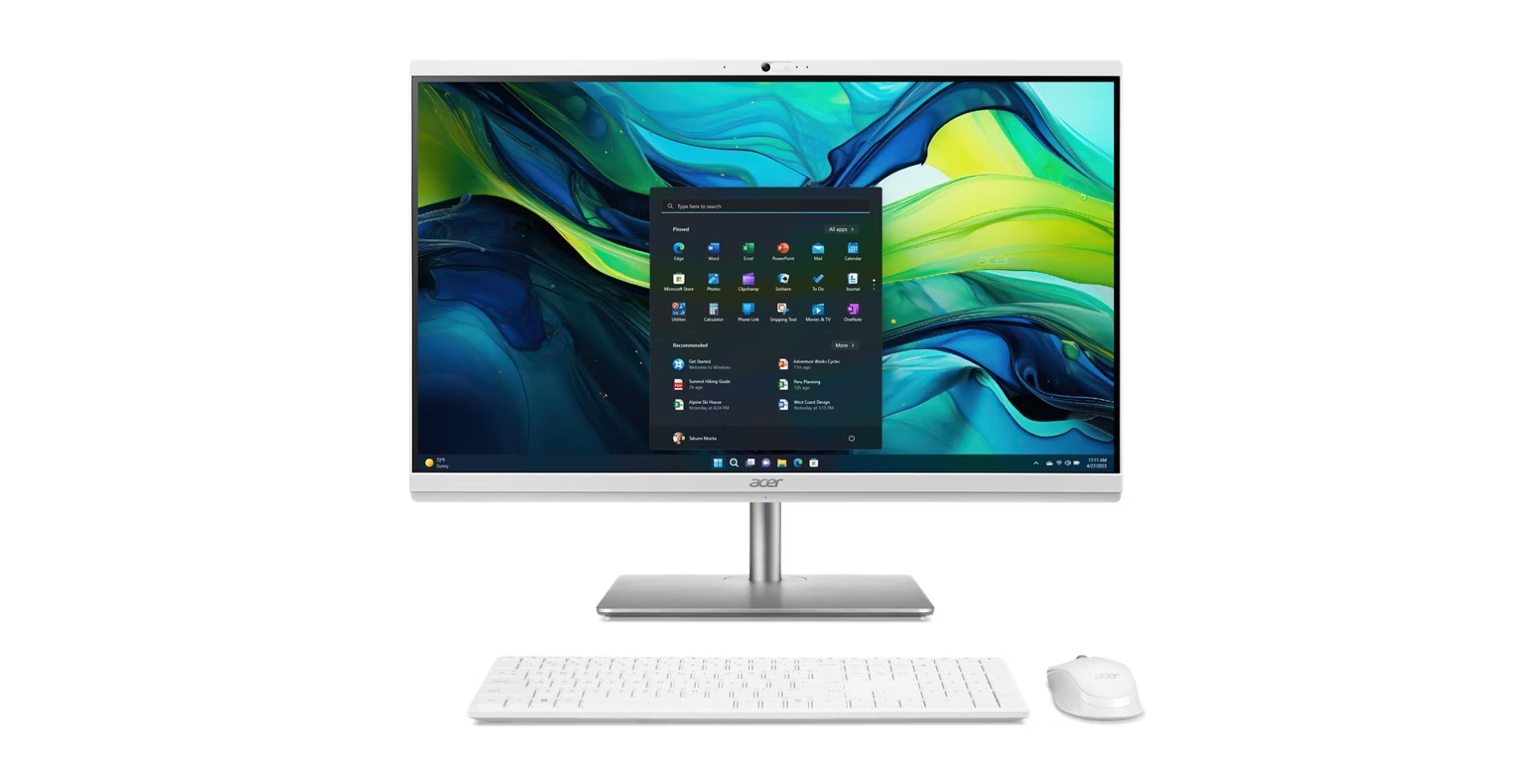 Kompjuter Acer Aspire C27-195ES, 27", Ultra 7 155U, 16GB RAM, 1TB SSD, i bardhë
