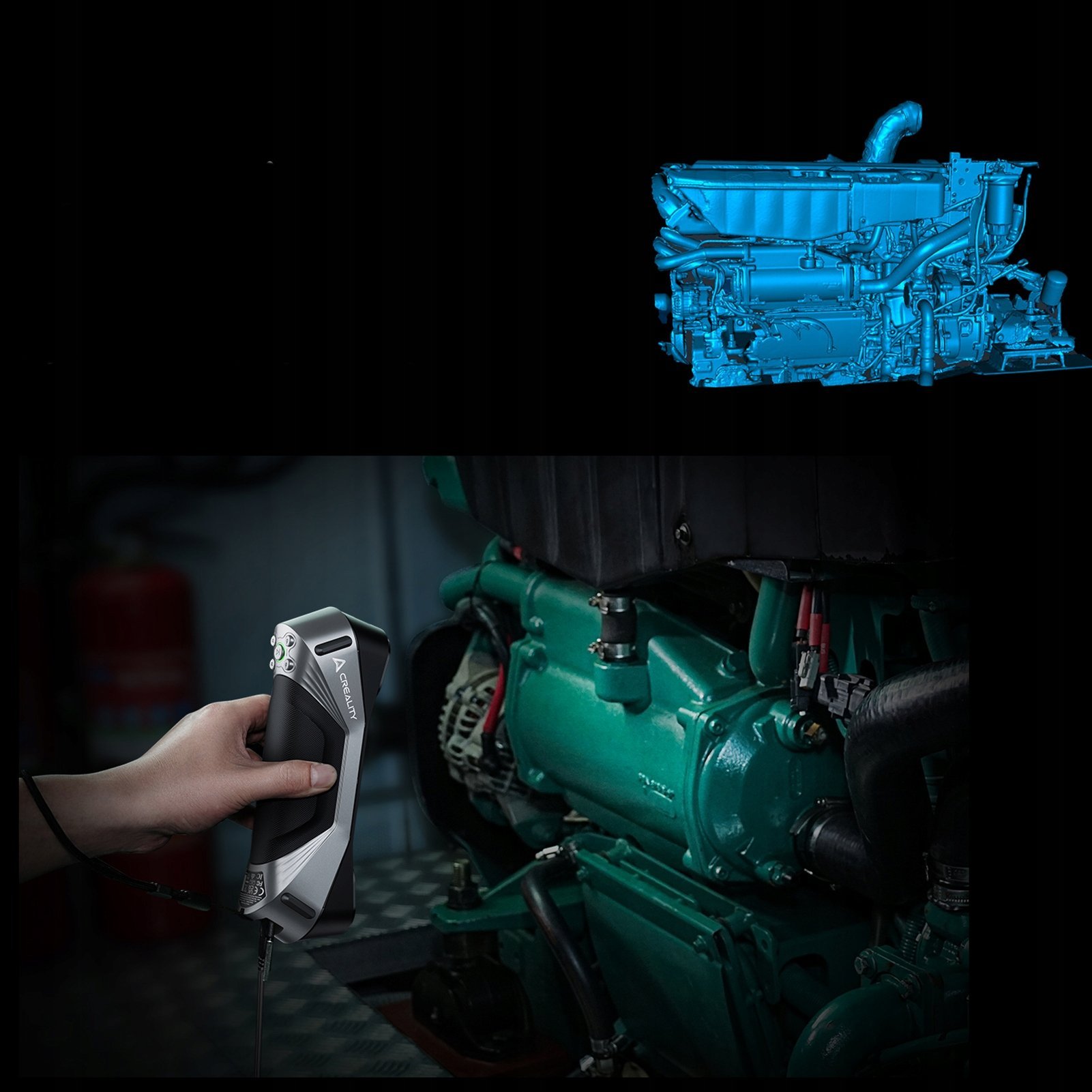 Skaner 3D Creality CR-Scan Raptor, portativ, saktësi 0.02 mm, gri