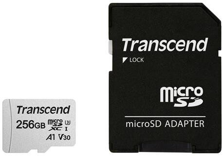 Kartë memorie Transcend Micro SDXC 300S, 256GB, UHS-I U3, A1 + përshtatës SD