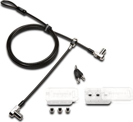 Kabllo sigurie për laptop Kensington K63380WW, 3 në 1 Combin T Bar Nano Wedge, metalike argjendtë