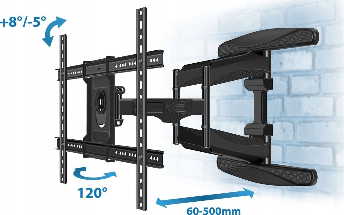 Mbajtës muri për TV Esperanza ERW021 Cronos, 40-85", 68.2kg, i zi