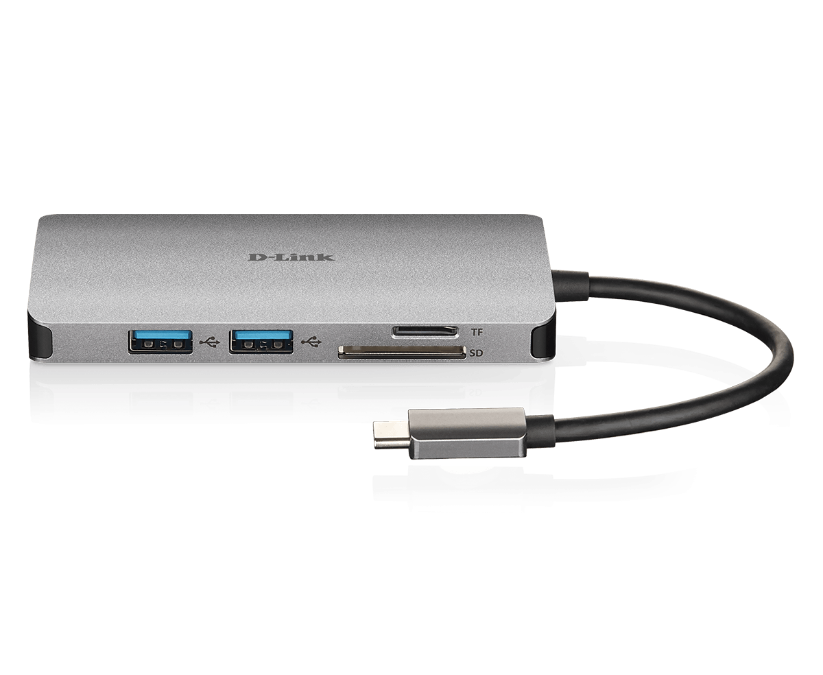 Docking station USB C D Link DUB M810, 8 në 1, 4K HDMI, gri