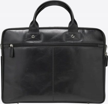 Çantë laptopi Dbramante Kronborg 16", lëkurë natyrale, me rrip shpatulle, e zezë