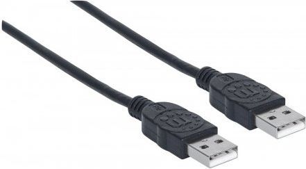 Kabllo USB-A në USB-A Manhattan, 1m, e zezë