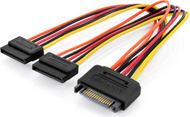 Kabllo Digitus SATA 15-pin - SATA 15-pin x2, 0.3m, shumë-ngjyrëshe