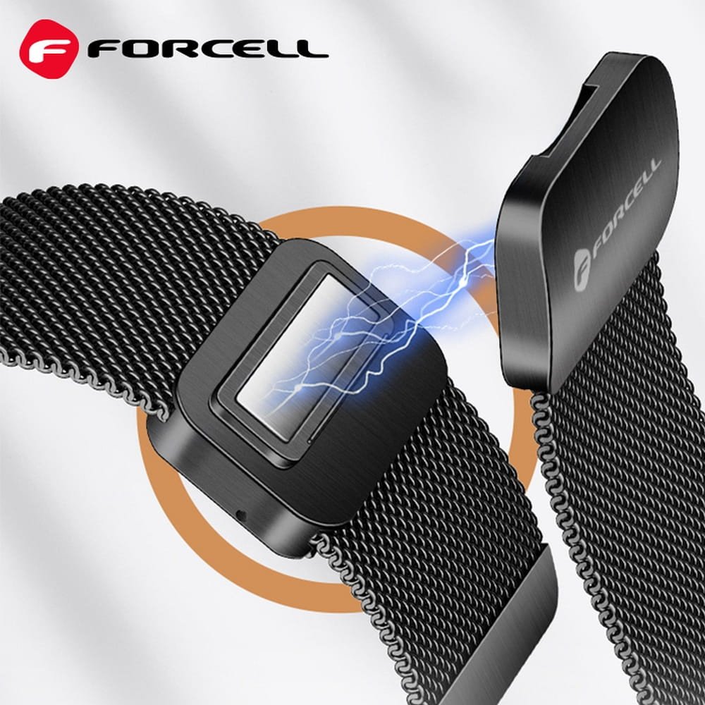 Rrip ore Forcell F DESIGN FS11, 22mm, çelik inox i gërshetuar, i zi