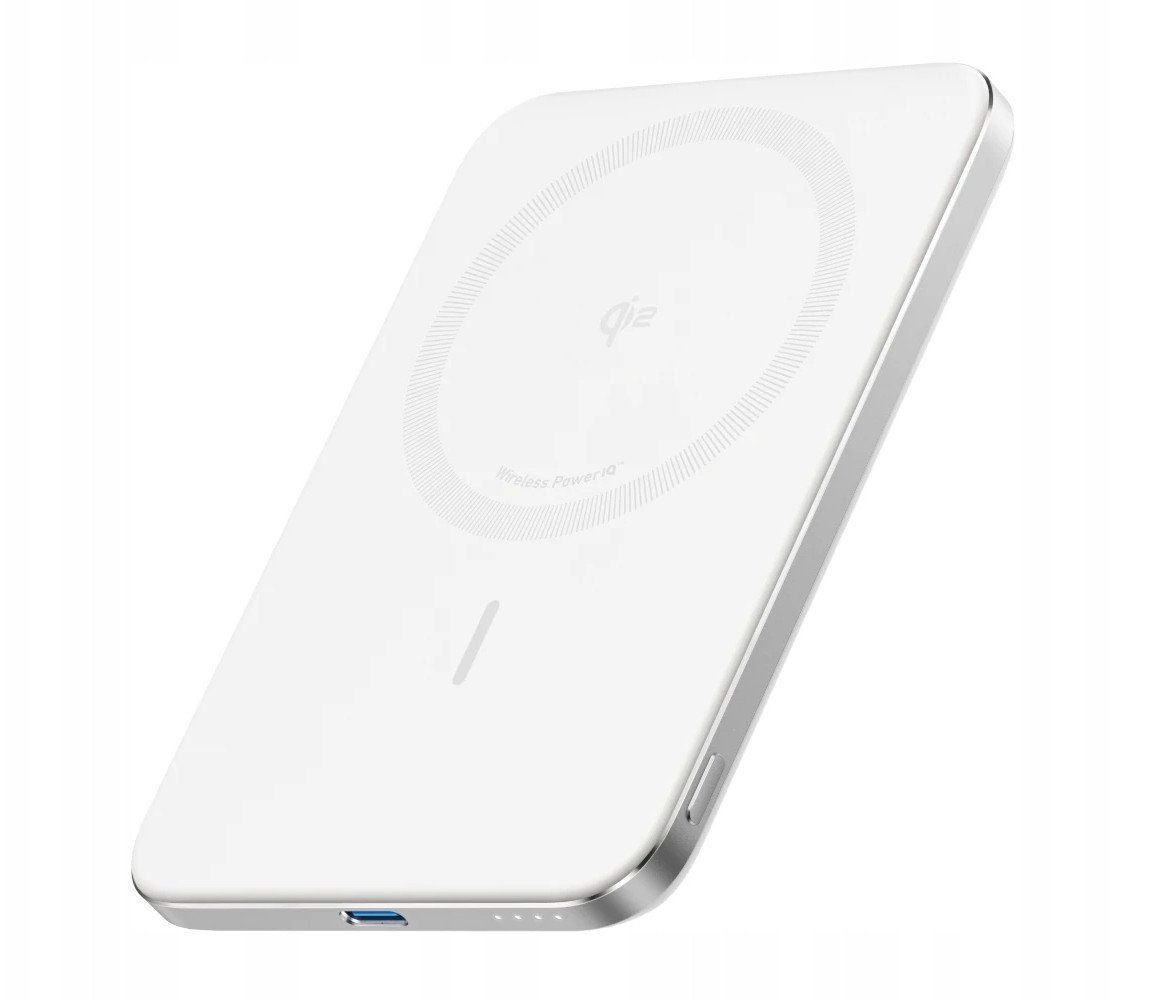 Powerbank Anker MagGo Power Bank 5K Slim, 5000mAh, MagSafe Qi2, e bardhë