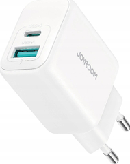 Karikues muri Joyroom JR-TCF21, 20W PD QC 3.0, USB C dhe USB A, i bardhë