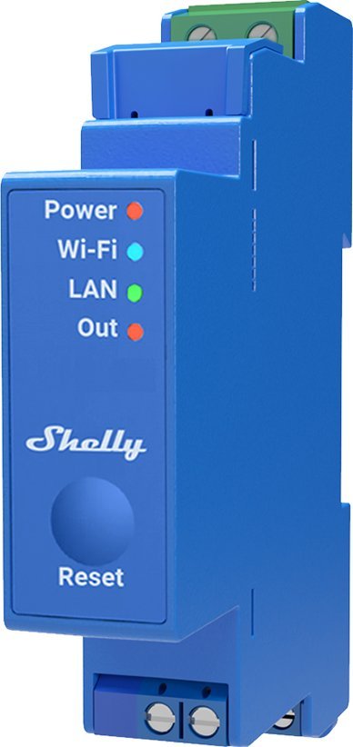 Rele inteligjente Shelly Pro 1, 1 kanal, WiFi LAN Bluetooth, për shinë DIN