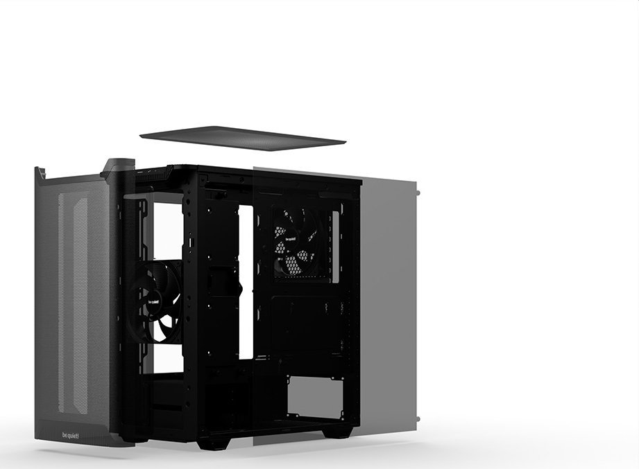 Kase PC Be Quiet Pure Base 501 Airflow, MIDI Tower, xham i temperuar, e zezë