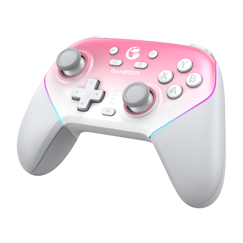 Gamepad wireless GameSir Super Nova, tri-mode, RGB, i bardhë rozë