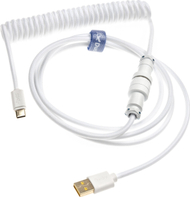 Kabllo spirale tastiere Ducky Coiled Cable V2, USB A në USB C, Pure White, e bardhë