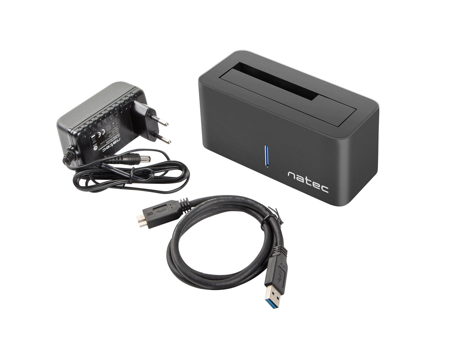 Docking station për disk SATA Natec Kangaroo NSD-0954, 2.5"/3.5", USB 3.2 Gen 1, i zi