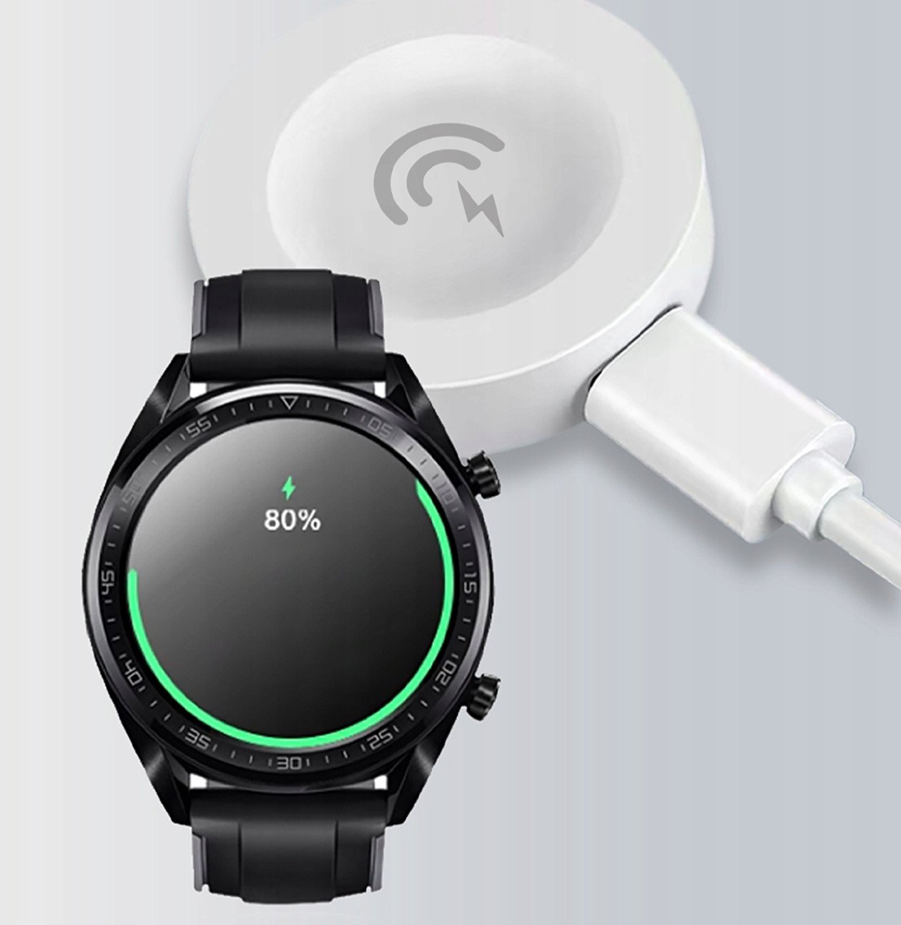 Karikues wireless për smartwatch Huawei Dudao A12H, kabëll 1.2m, i bardhë