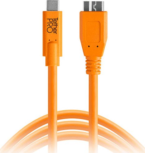 Kabllo USB C Tether Tools CUC3315, 4.6 m, portokalli