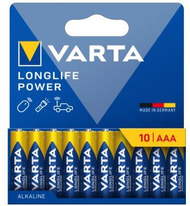 Bateri alkaline Varta Longlife Power AAA, Micro, pako 10 copë