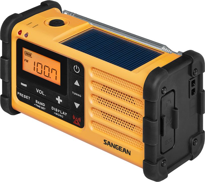 Radio emergjence Sangean MMR-88 DAB+, DAB+ FM, karikim solar dhe me dorezë, e verdhë