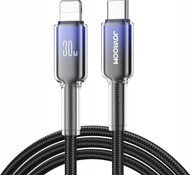 Kabllo karikimi Joyroom S-A42 Crystal-Clear Series, USB-C në Lightning, 30W, 1.2m, i zi